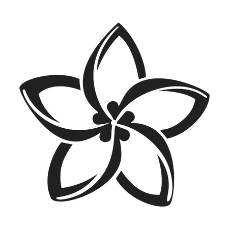 Plumeria flower icon. Simple illustration of plumeria flower vector icon for web design isolated on white backgroundのイラスト素材