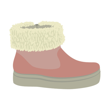 Winter woman shoe icon. Flat illustration of winter woman shoe vector icon for web designのイラスト素材