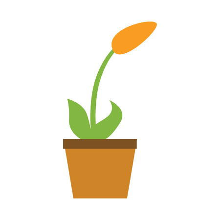 Home flower pot icon. Flat illustration of home flower pot vector icon for web designのイラスト素材