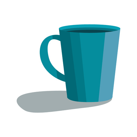 Cute blue cup icon. Cartoon of cute blue cup vector icon for web design isolated on white backgroundのイラスト素材