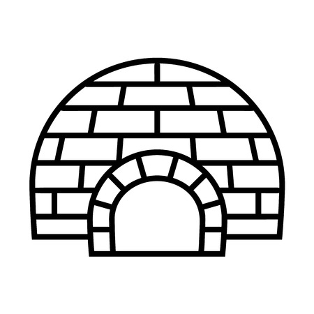 Arctic igloo icon. Outline arctic igloo vector icon for web design isolated on white backgroundのイラスト素材