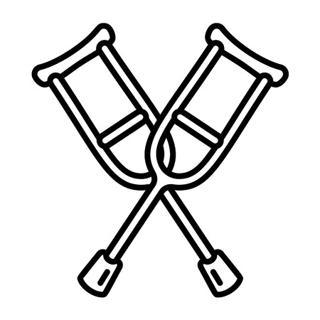 Crutches icon. Outline crutches vector icon for web design isolated on white backgroundのイラスト素材