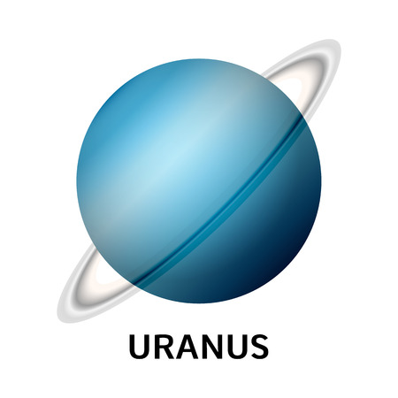 Uranus planet icon. Realistic illustration of uranus planet vector icon for web design isolated on white backgroundのイラスト素材