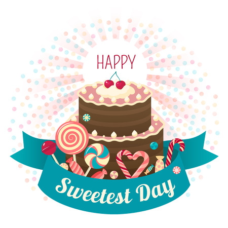 Sweetest day concept background. Flat illustration of sweetest day vector concept background for web designのイラスト素材