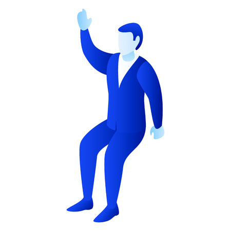 Businessman hand up icon. Isometric of businessman hand up vector icon for web design isolated on white backgroundのイラスト素材