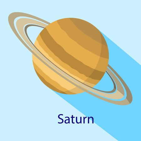 Saturn planet icon. Flat illustration of saturn planet vector icon for web designのイラスト素材