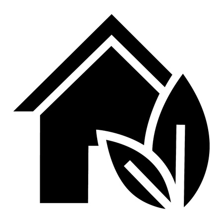 Eco house icon. Simple illustration of eco house vector icon for web design isolated on white backgroundのイラスト素材