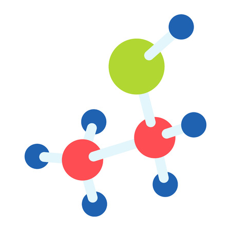 Chemistry molecule icon. Flat illustration of chemistry molecule vector icon for web designのイラスト素材