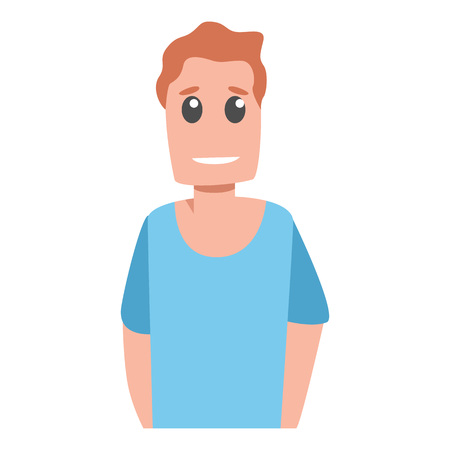 Smiling happy man icon. Cartoon of smiling happy man vector icon for web design isolated on white backgroundのイラスト素材