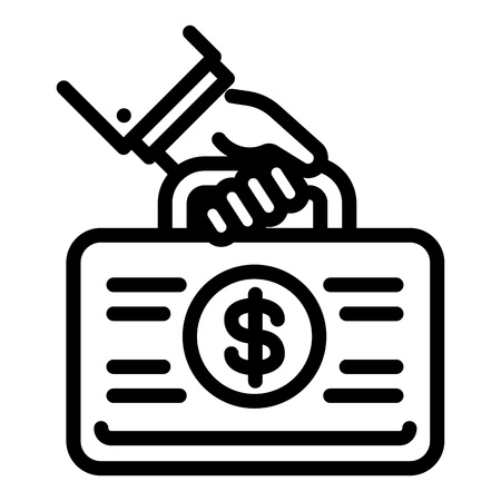 Corruption money case icon. Outline corruption money case icon for web design isolated on white backgroundの写真素材