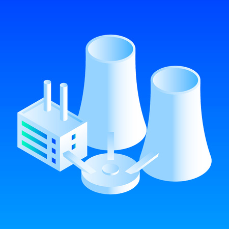 Eco power plant icon. Isometric of eco power plant icon for web design isolatedの写真素材