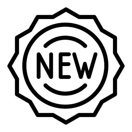 Brand new emblem icon. Outline brand new emblem vector icon for web design isolated on white backgroundのイラスト素材