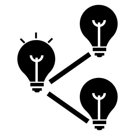 Idea bulb interaction icon. Simple illustration of idea bulb interaction icon for web design isolated on white backgroundの写真素材