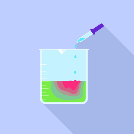 Pipette beaker icon. Flat illustration of pipette beaker icon for web designの写真素材