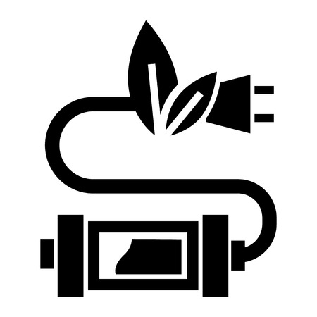 Eco plug icon. Simple illustration of eco plug icon for web design isolated on white backgroundの写真素材