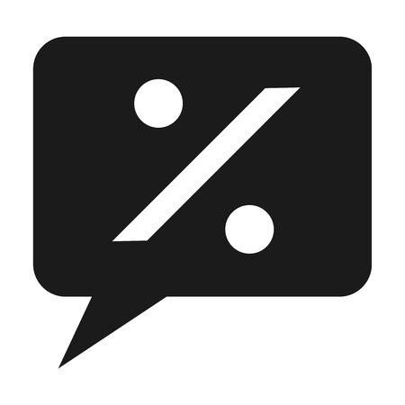 Percent bubble chat icon. Simple illustration of percent bubble chat vector icon for web design isolated on white backgroundのイラスト素材