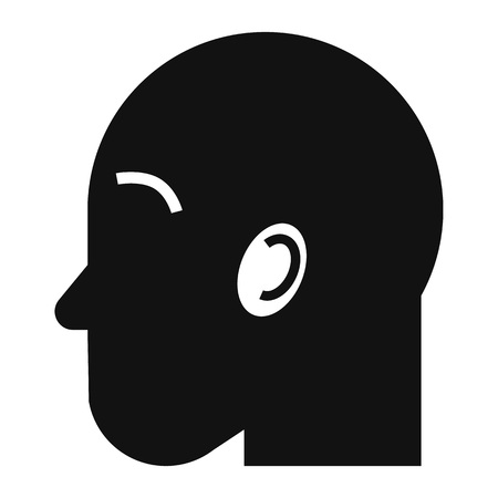 Man head icon. Simple illustration of man head icon for web design isolated on white backgroundの写真素材