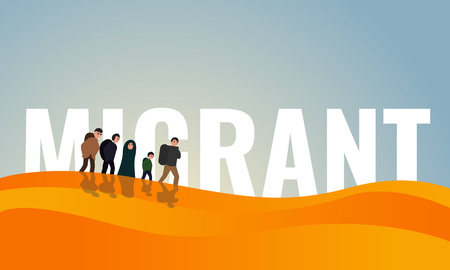 Dessert migrant day concept banner. Cartoon illustration of dessert migrant day concept banner for web designの写真素材
