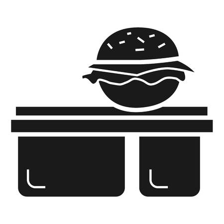 Burger lunchbox icon. Simple illustration of burger lunchbox vector icon for web design isolated on white backgroundのイラスト素材