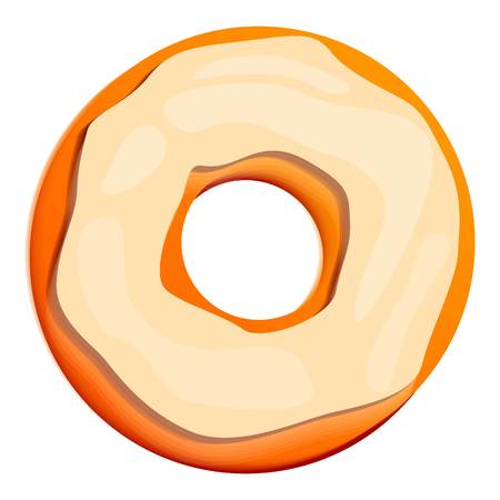 White creme biscuit icon. Cartoon of white creme biscuit vector icon for web design isolated on white backgroundのイラスト素材