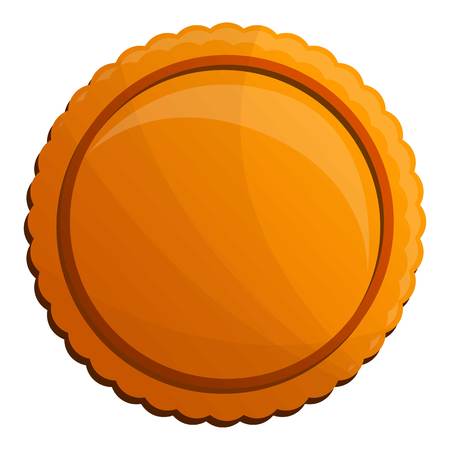 Tasty round biscuit icon. Cartoon of tasty round biscuit vector icon for web design isolated on white backgroundのイラスト素材