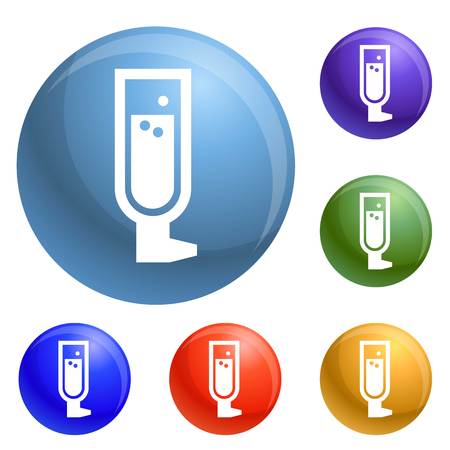 Man insulin spray icons set vector 6 color isolated on white backgroundのイラスト素材