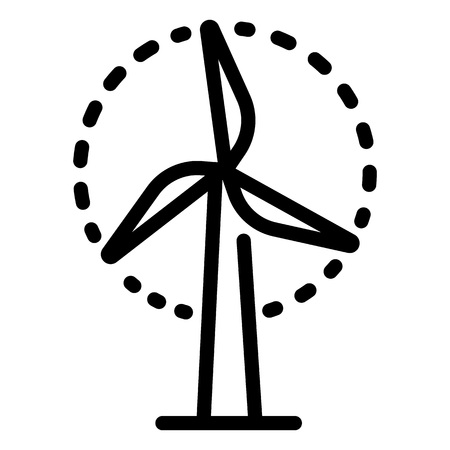 Wind turbine icon. Outline wind turbine icon for web design isolated on white backgroundの写真素材
