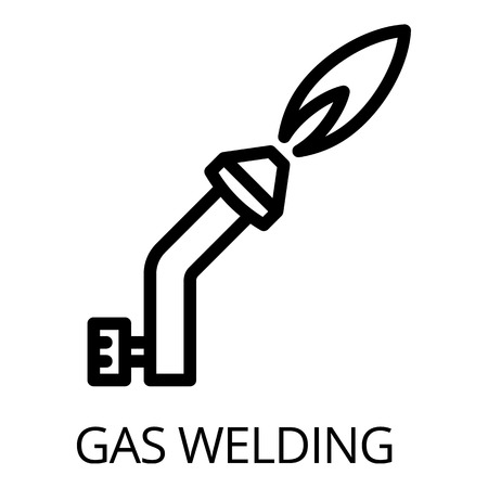 Gas welding icon. Outline gas welding vector icon for web design isolated on white backgroundのイラスト素材