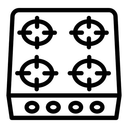 Stove icon. Outline stove vector icon for web design isolated on white backgroundのイラスト素材