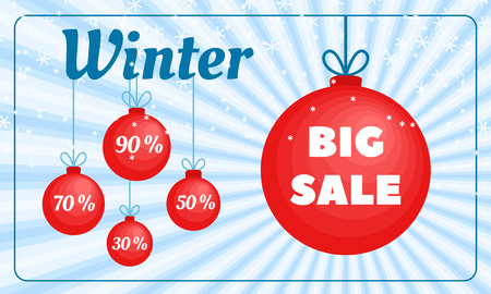 Winter sale banner. Flat illustration of winter sale vector banner for web designのイラスト素材