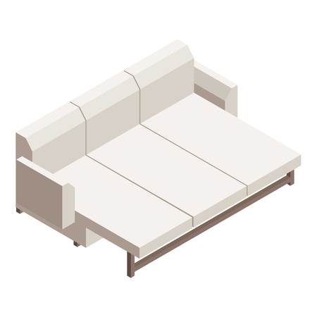 Open sofa icon. Isometric of open sofa vector icon for web design isolated on white backgroundのイラスト素材