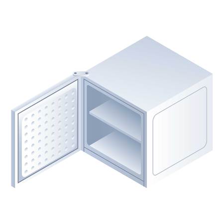 Ice freezer icon. Isometric of ice freezer vector icon for web design isolated on white backgroundのイラスト素材