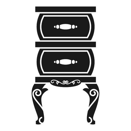 Vintage nightstand icon. Simple illustration of vintage nightstand vector icon for web design isolated on white backgroundのイラスト素材