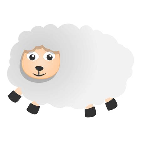 Cute sheep icon. Cartoon of cute sheep vector icon for web design isolated on white backgroundのイラスト素材