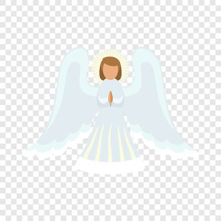 Christmas angel icon. Flat illustration of christmas angel vector icon for web designのイラスト素材