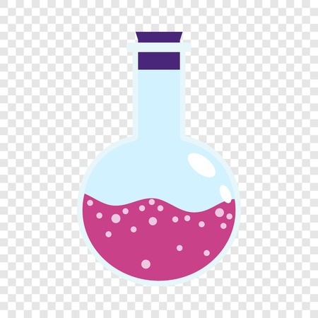 Lab pink flask icon. Flat illustration of lab pink flask vector icon for web designのイラスト素材