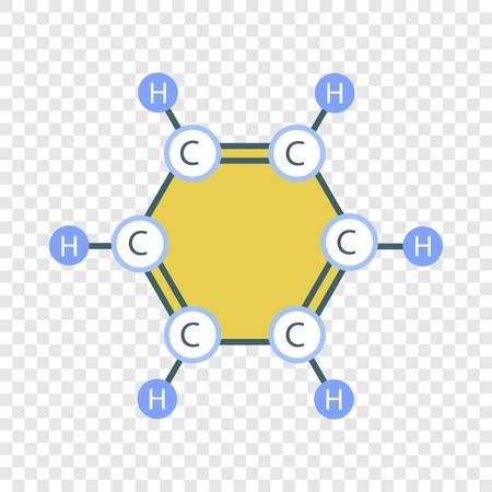 Benzene molecule icon. Flat illustration of benzene molecule vector icon for web designのイラスト素材