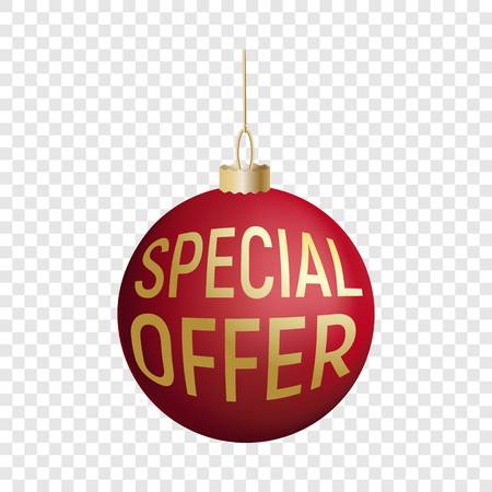 Special offer tree red ball icon. Realistic illustration of special offer tree red ball vector icon for web designのイラスト素材