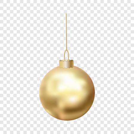 Gold christmas ball icon. Realistic illustration of gold christmas ball vector icon for web designのイラスト素材