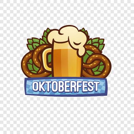 Oktoberfest festival logo. Cartoon of oktoberfest festival vector logo for web designのイラスト素材