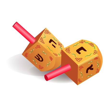 Wood traditional dreidel icon. Realistic illustration of wood traditional dreidel vector icon for web design isolated on white backgroundのイラスト素材