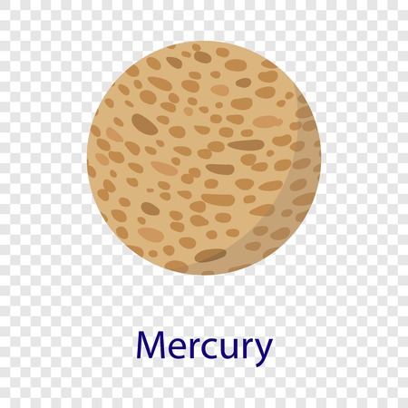 Mercury planet icon. Flat illustration of mercury planet vector iconのイラスト素材