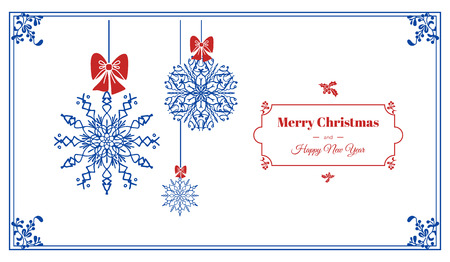 Merry Christmas and Happy New Year concept banner. Simple illustration of Merry Christmas and Happy New Year vector concept banner for web design isolated on white backgroundのイラスト素材