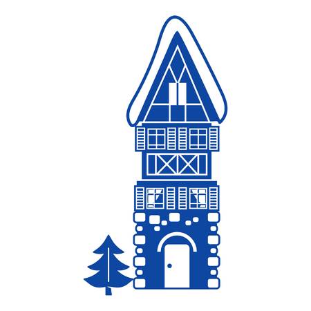 Stone high house icon. Simple illustration of stone high house vector icon for web design isolated on white backgroundのイラスト素材