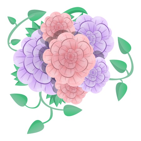 Camellia flower concept background. Cartoon illustration of camellia flower vector concept background for web designのイラスト素材