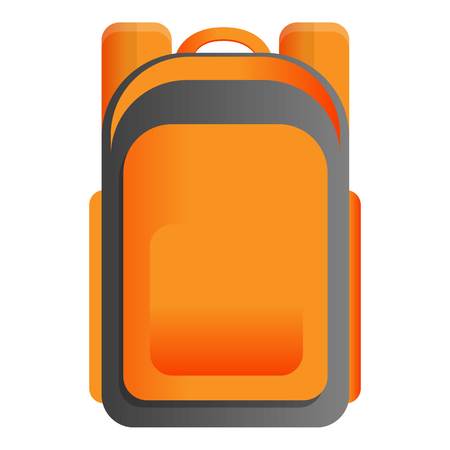 Hiking backpack icon. Cartoon of hiking backpack vector icon for web design isolated on white backgroundのイラスト素材