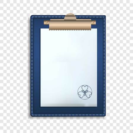 Blue clipboard icon. Realistic illustration of blue clipboard vector icon for web designのイラスト素材