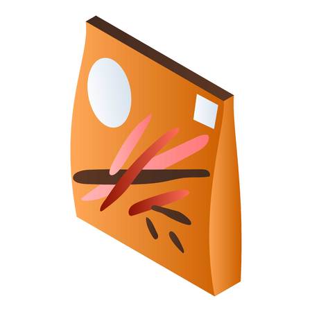 Biscuit stick pack icon. Isometric of biscuit stick pack vector icon for web design isolated on white backgroundのイラスト素材