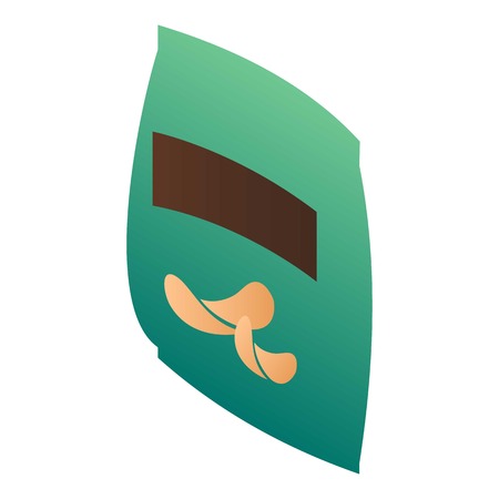 Green chips pack icon. Isometric of green chips pack vector icon for web design isolated on white backgroundのイラスト素材