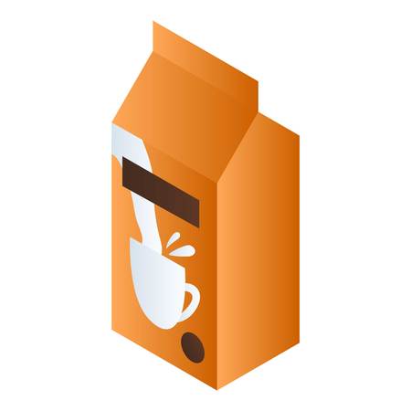 Orange milk package icon. Isometric of orange milk package vector icon for web design isolated on white backgroundのイラスト素材